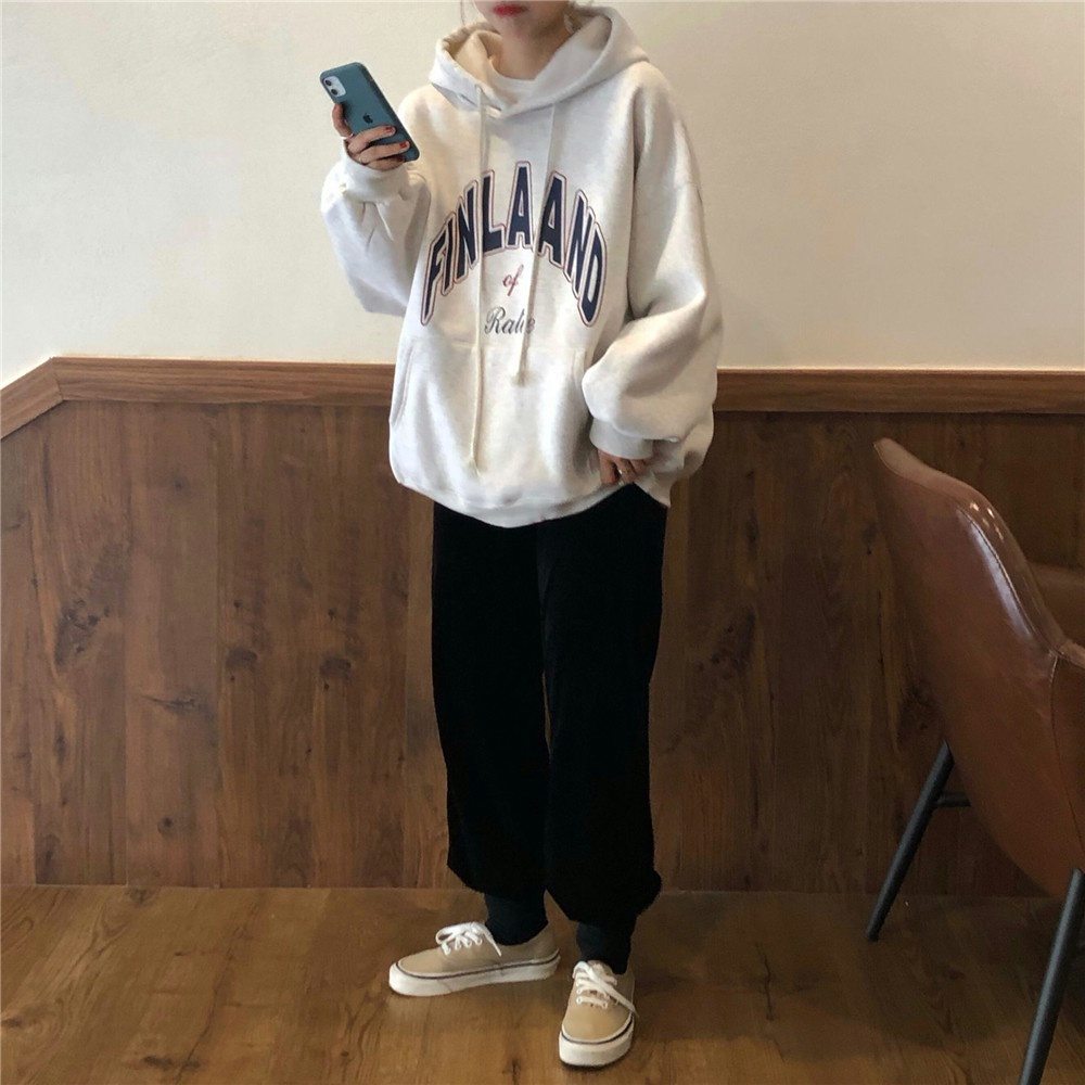 SUXI Áo Hoodie Dáng Rộng Thời Trang Mùa Thu Hàn Quốc Dành Cho Nữ