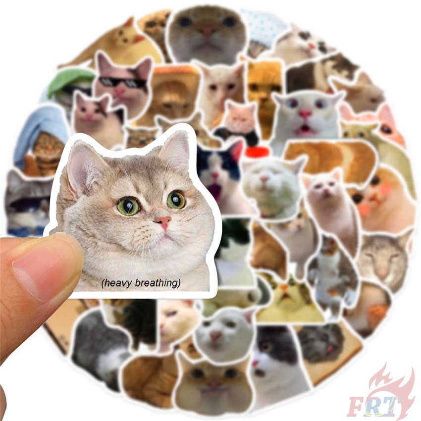 50 Cái / Bộ ❉ Sticker Dán Trang Trí Hình Mèo Emoji Ngộ Nghĩnh 01 ❉ Sticker Dán Tường Chống Thấm Nước Họa Tiết Doodle Hợp Thời Trang