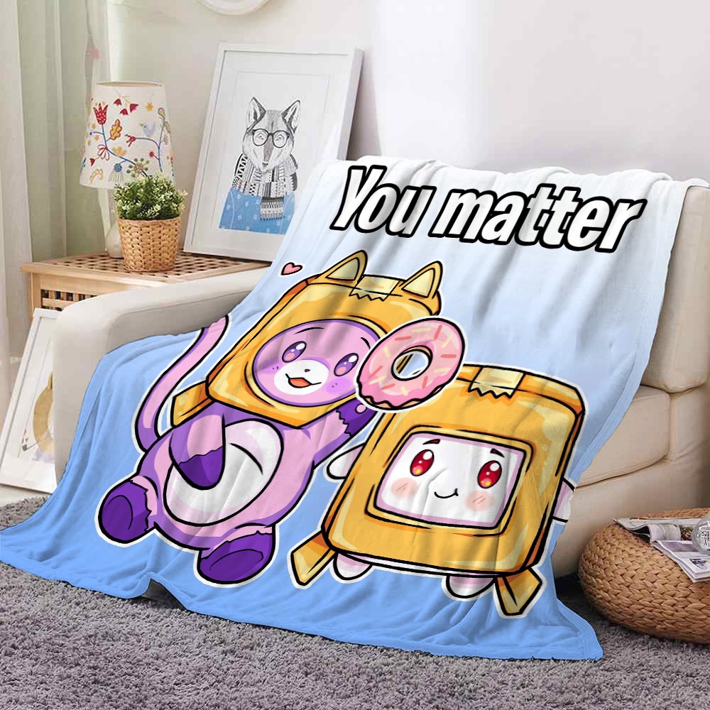 Chăn Lông Cừu Siêu Mềm 75cmx100cm In Hình Cáo Hoạt Hình Cho Phòng Ngủ Của Bé