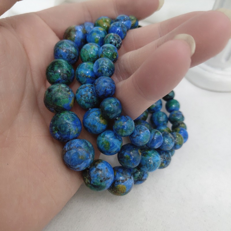 Vòng Tay Chuỗi Hạt Đá Azurite Tự Nhiên Cho Nam Và Nữ