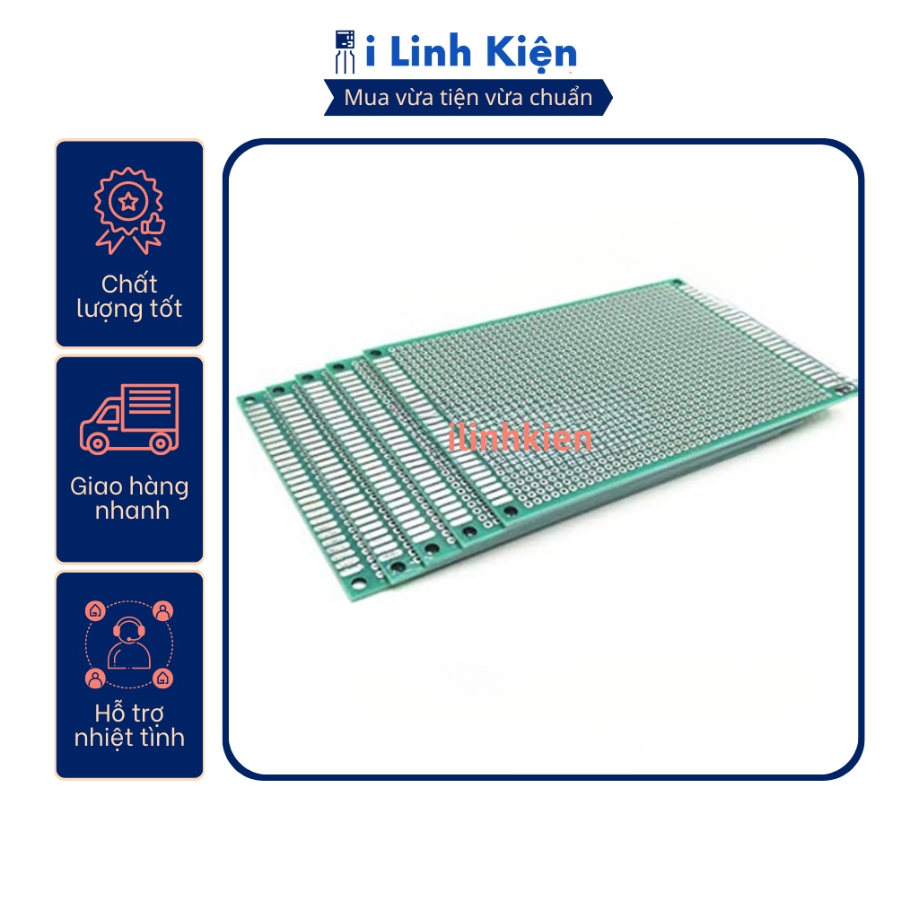 PCB lỗ 9x15cm phíp thủy tinh FR4 2 mặt