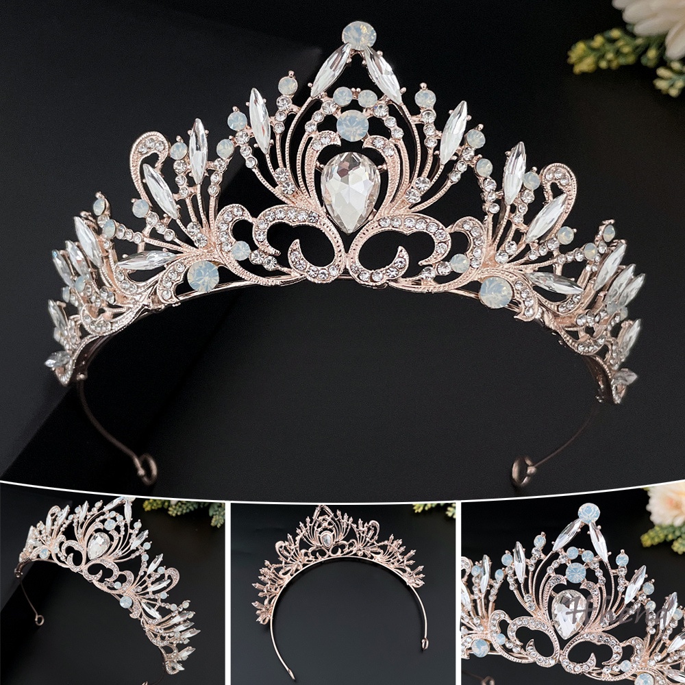 YADORNOS Vương Miện Hợp Kim Đính Đá Lấp Lánh Sang Trọng Cho Cô Dâu