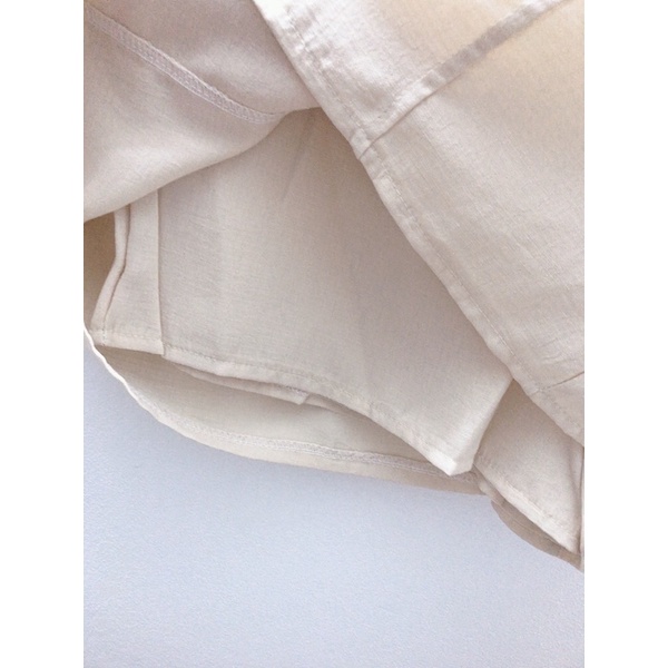 Set áo vest + chân váy màu nude  thanh lý 2hand