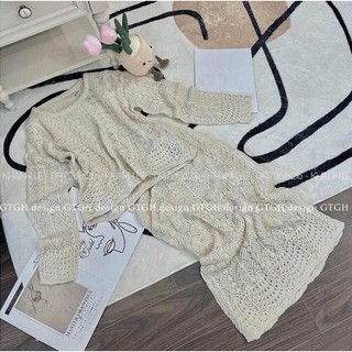 ( HÀNG QCL1 ) Set len đan chân váy dài