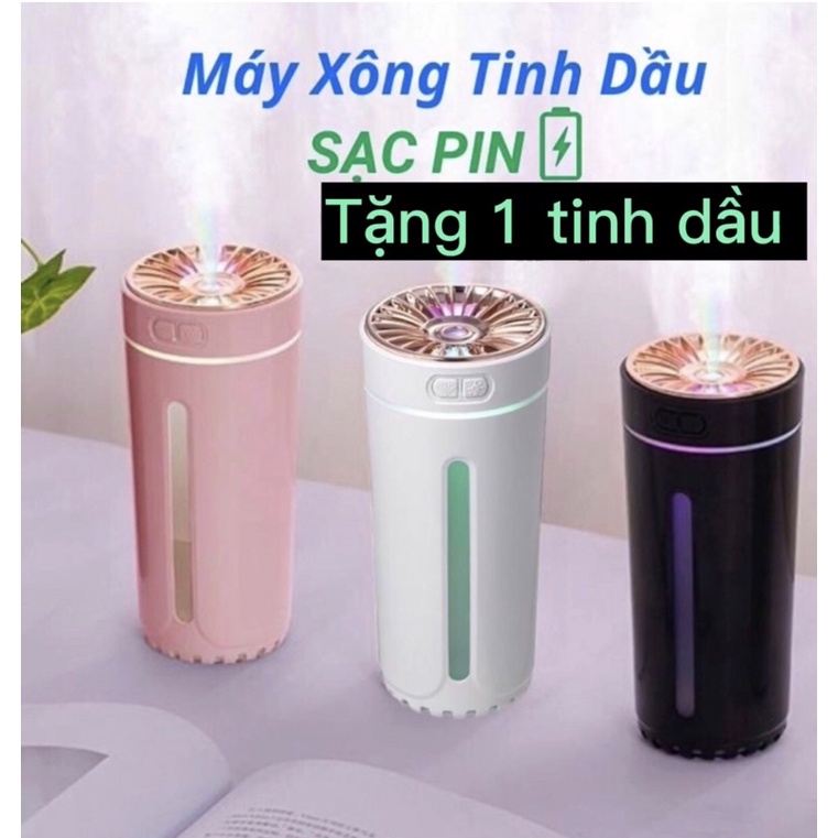 Máy khuếch tán tinh dầu xe hơi Mới (Sạc Pin) phun sương khử mùi | máy xông tinh dầu ô tô, bàn làm việc