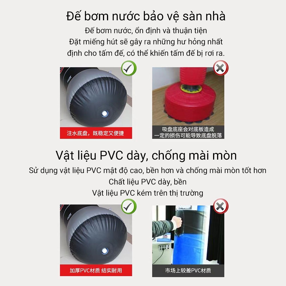 OneTwoFit Bốc Boxing Võ Thuật - Trụ Hơi Đấm Bốc Phản Xạ Phiên Bản ，bơm hơi bao cát người lớn trẻ em dụng cụ tập tại nhà