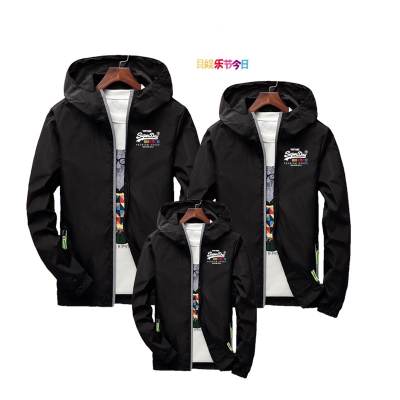 Áo Khoác Thể Thao Chống Nắng Có Mũ Trùm In Chữ Superdry 2 Thời Trang Mùa Xuân Cho Gia Đình