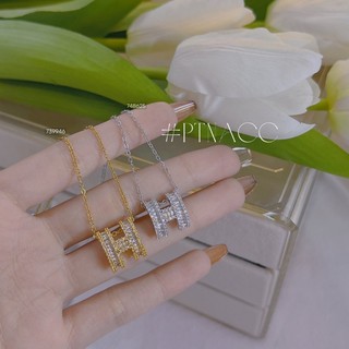 ᴾᵀᴺᵃᶜᶜ Dây chuyền titan chữ H full đá paguet | D8739.88
