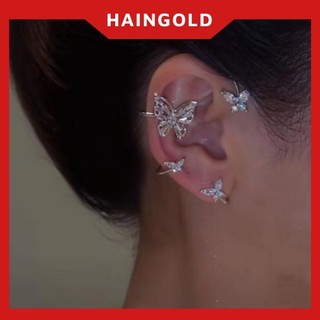 Khuyên kẹp vành tai hình hồ điệp đính đá dành cho nữ