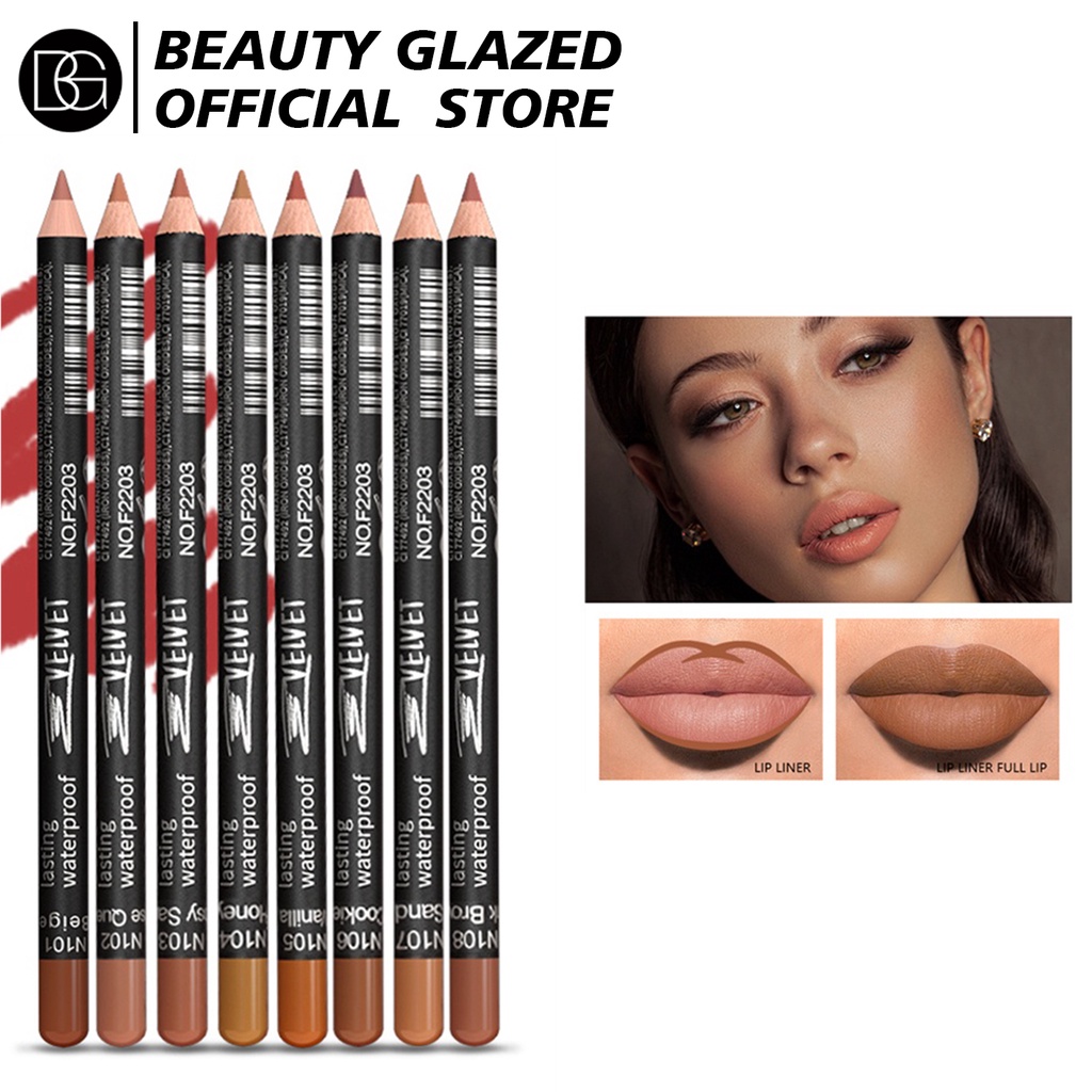 Bút chì kẻ viền môi BEAUTY GLAZED kiêm son kem nhung lì mịn màng chống thấm nước lâu trôi chống dính ly 2022