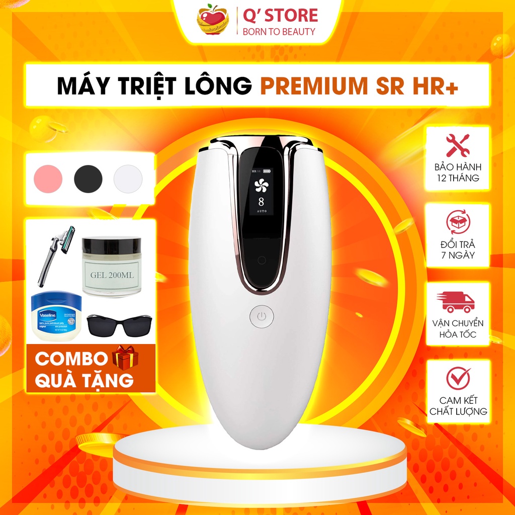 Máy Triệt Lông Vĩnh Viễn 8 Cấp - Trẻ Hóa Da Premium, Vô Hạn Xung, Triệt Tận Gốc - Tặng Kính+200g Gel+Dao Cạo BH [12TH]