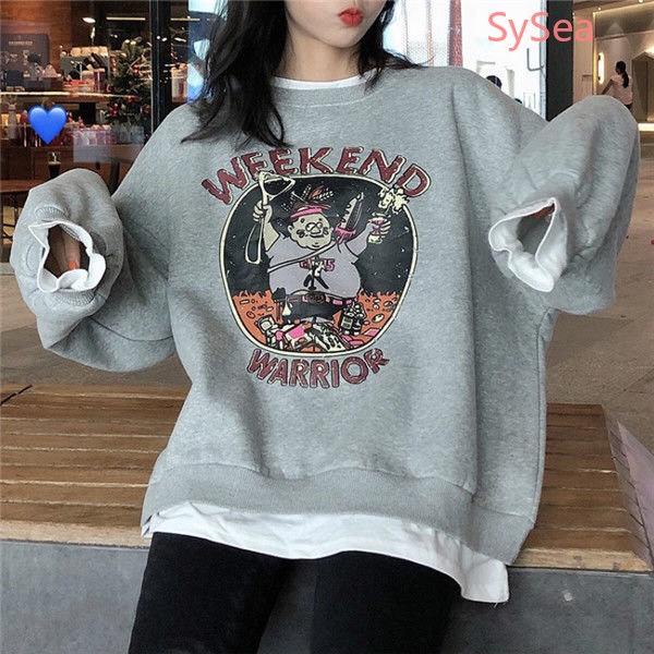 Áo Sweater In Họa Tiết Hoạt Hình Phong Cách Retro Cho Nữ