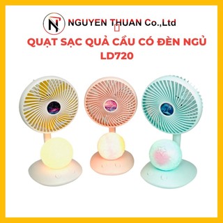 Quạt tích điện mini cầm tay để bàn có đèn led 2000mah ld720