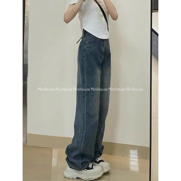 Quần jeans lưng cao ống rộng màu RETRO | BigBuy360 - bigbuy360.vn