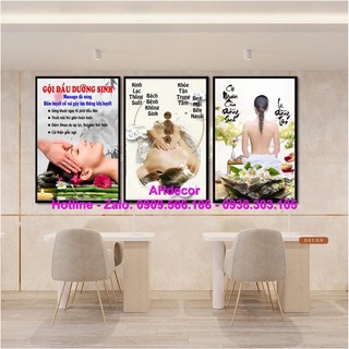 Bộ 3 tranh spa dưỡng sinh dán tường trang trí spa thẩm mỹ viện