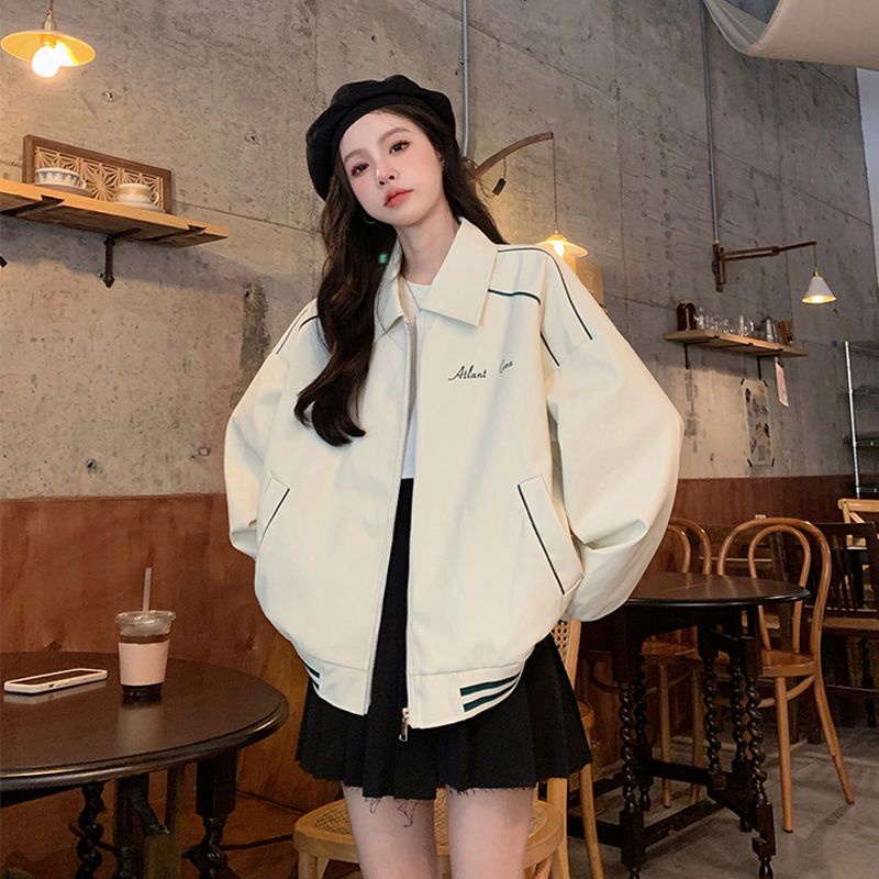 Áo khoác bóng chày COZOKC tay dài dáng rộng kiểu cổ điển Hàn Quốc dễ phối đồ