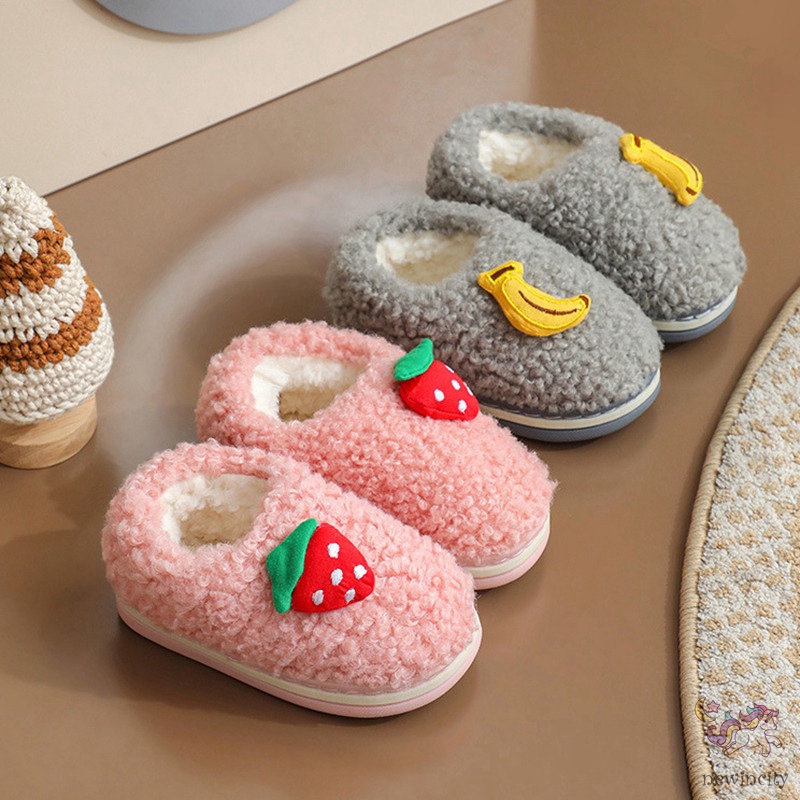 Dép Bông Đi Trong Nhà Hình Trái Cây Phong Cách Hàn Quốc Cho Bé