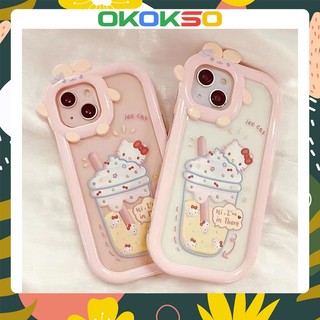 Suitable for OPPO mobile phone case Reno8/Reno7pro/reno6/7z/5 new cartoon little monster milk tea Hello Kitty anti-fall mobile phone case soft shell couple models A53/F11/A9 2020/A31/A15