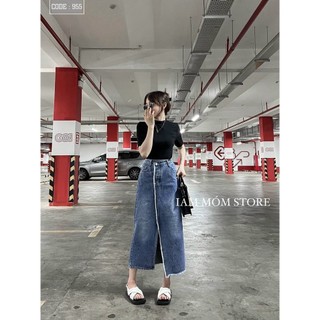CHÂN VÁY JEANS XẺ TÀ (KÈM VIDEO HÌNH THẬT)