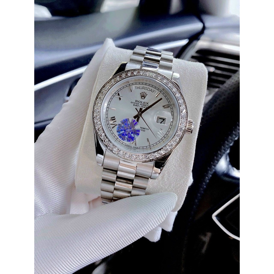 Đồng hồ nam Rolex DayDate 41mm máy cơ Miyota Nhật cao cấp, khung thép không gỉ 904l