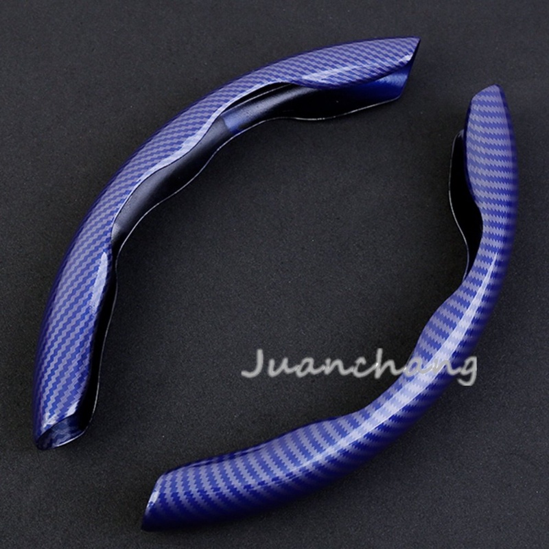 Vỏ Bọc Vô Lăng Xe Hơi Bằng Silicon Sợi Carbon Chống Trượt 2 Halves 38cm 15inch