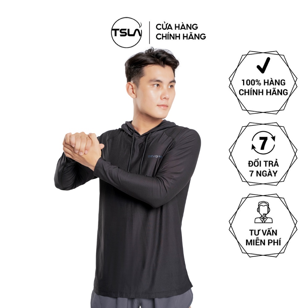 Áo hoodie nam dài tay TSLA form bigsize oversize trên 100kg chất kháng khuẩn chống uv chạy bộ tập gym thể thao TSO2020