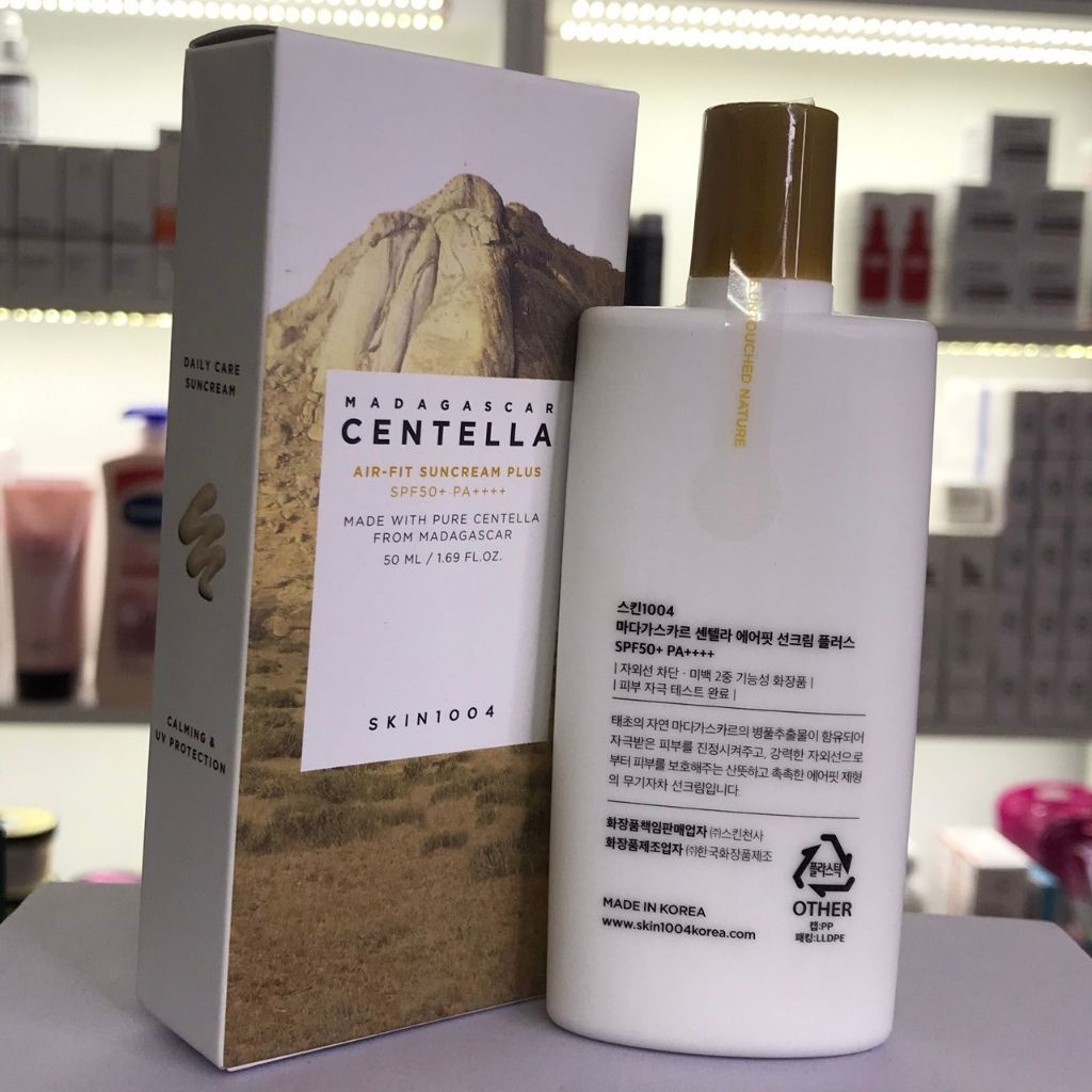 Kem Chống Nắng CENTELLA-Chống Nắng Nâng Tông Da, Lành Tính Chiết Xuất Rau Má - Skin1004 Madagascar Centella Air-Fit .