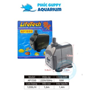 Máy bơm nước lifetech ap1550 | máy bơm bể cá, hệ thuỷ canh, hòn non bộ giá rẻ