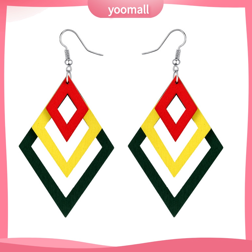 Khuyên Tai Gỗ Dáng Dài Nhiều Tầng Phong Cách Retro Thời Trang Cho Nữ