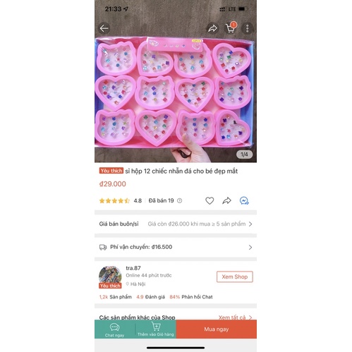 Sỉ 12 chiếc nhẫn đá cho bé siêu đẹp