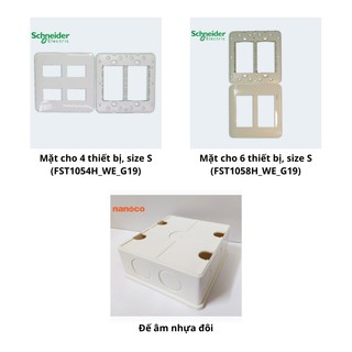 Bộ công tắc, ổ cắm , mặt thiết bị schneider electric dòng s-flexi, đế âm nanoco - 16af50m1_5_we - f30426usm_we_g19
