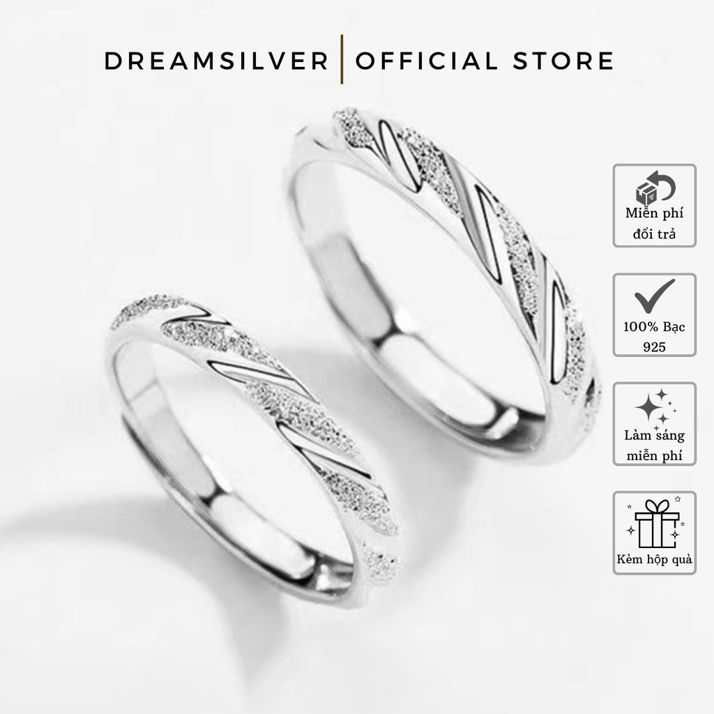 Nhẫn Đôi Bạc Dreamsilver, Nhẫn Cặp Ever Lasting Love Chỉnh Được Size ND022