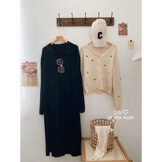 Váy len trơn cổ bẻ phong cách ulzzang Hàn Quốc