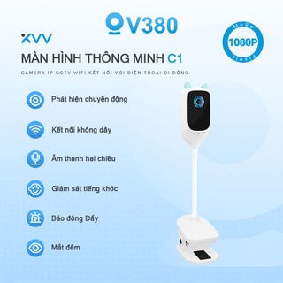 Camera wifi xiaovv by v380 c1 2mp thông minh đứa bé ip giám sát kẹp an ninh 2k full 1080p hd webcam