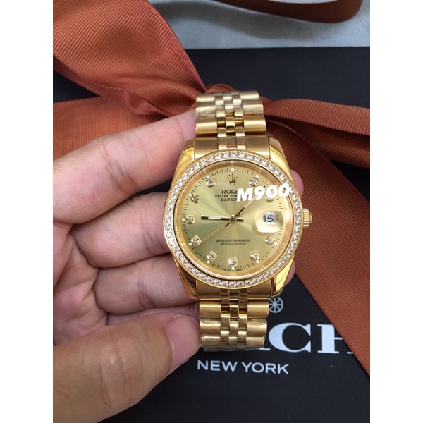 Đồng Hồ Ro.lex - Vàng đính hạt - 40mm - Có lịch ngày