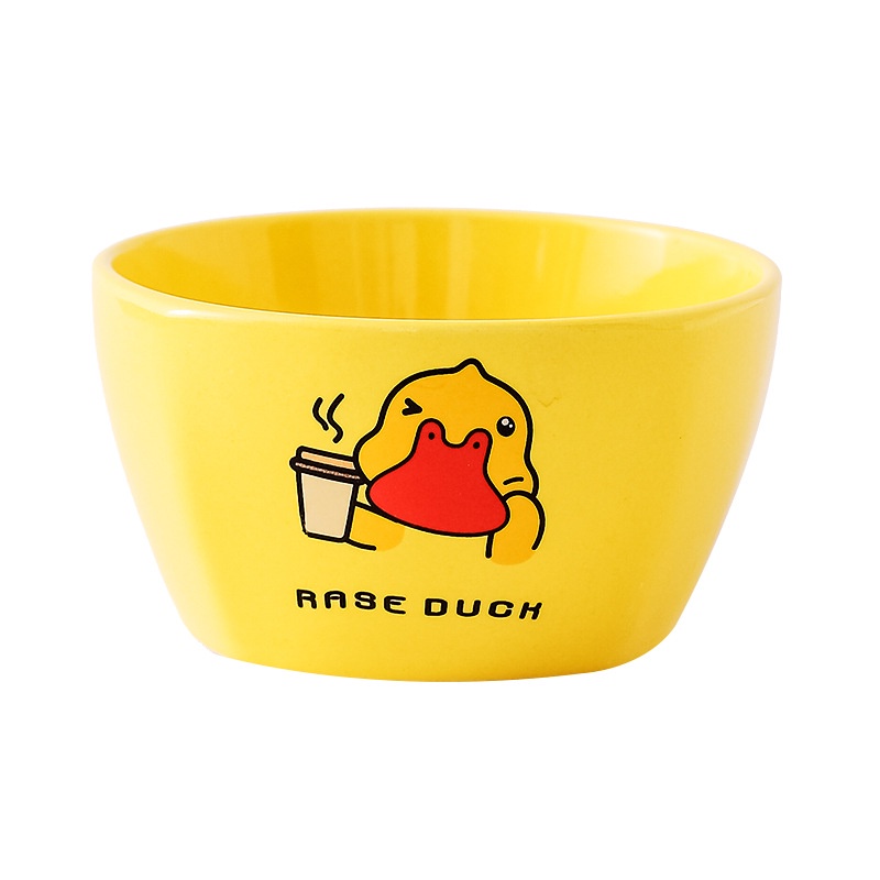 Bộ 2 bát 6 đĩa, Set tô chén gốm sứ Vịt Vàng B.Duck cho gia đình dùng được lò vi sóng, bộ đồ bàn ăn nhà bếp [Bếp nhà Haza