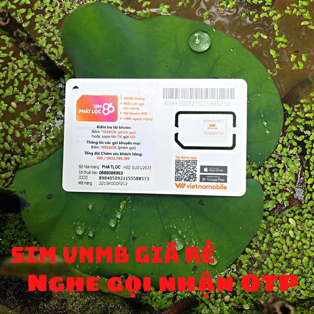 SIM VIETNAMMOBILE GIÁ RẺ CHUYÊN NGHE GỌI NHẬN CÁC MÃ OTP