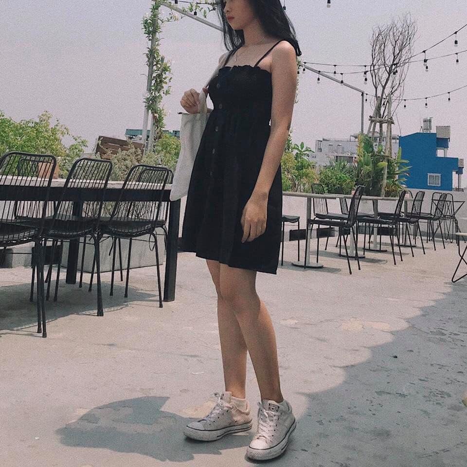 Đầm nhún smoking Fleur