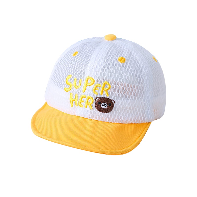 Mũ Lưỡi Trai Phối Lưới Thoáng Khí Thêu Chữ Hoạt Hình Dễ Thương Thời Trang Xuân Hè Cho Bé Trai Và Gái