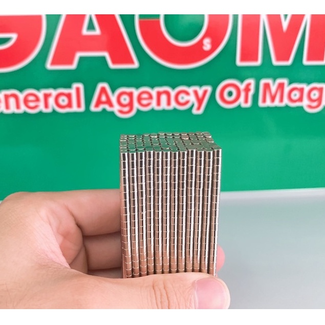 100 viên nam châm viên tròn kích thước 3x3mm GAOMS, nam châm lực hút siêu mạnh có mạ Niken