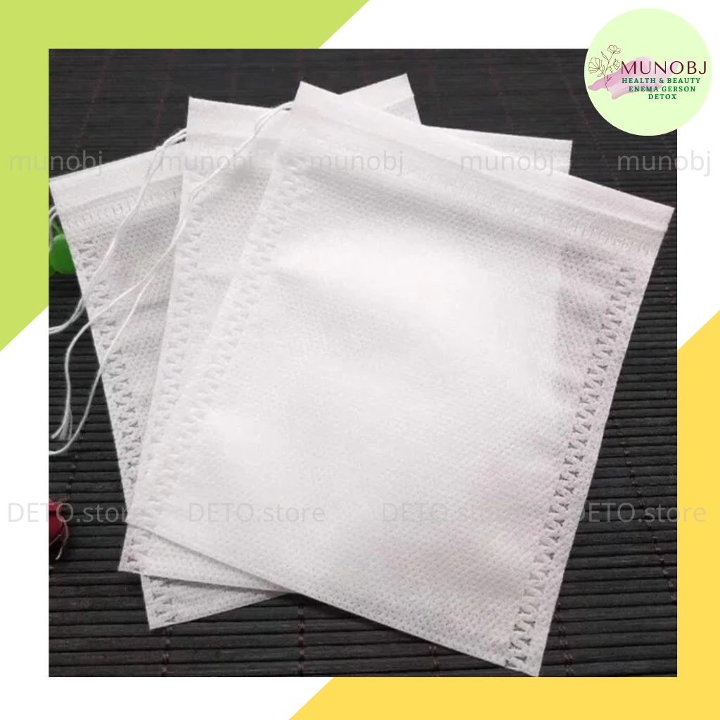 Set 100 chiếc túi lọc trà, cà phê 6*8cm dùng 1 lần có dây rút bằng vải không dệt
