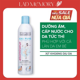   Chính hãng  Xịt khoáng Evoluderm Pháp cấp ẩm bù nước làm dịu da cấp tốc  Chai 150ml  