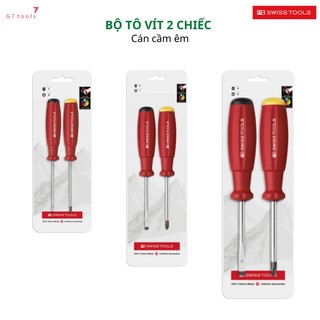 Bộ tô vít pb swiss tools gồm 2 chiếc mũi dẹp và cộng dài 250mm pb 8262 cn