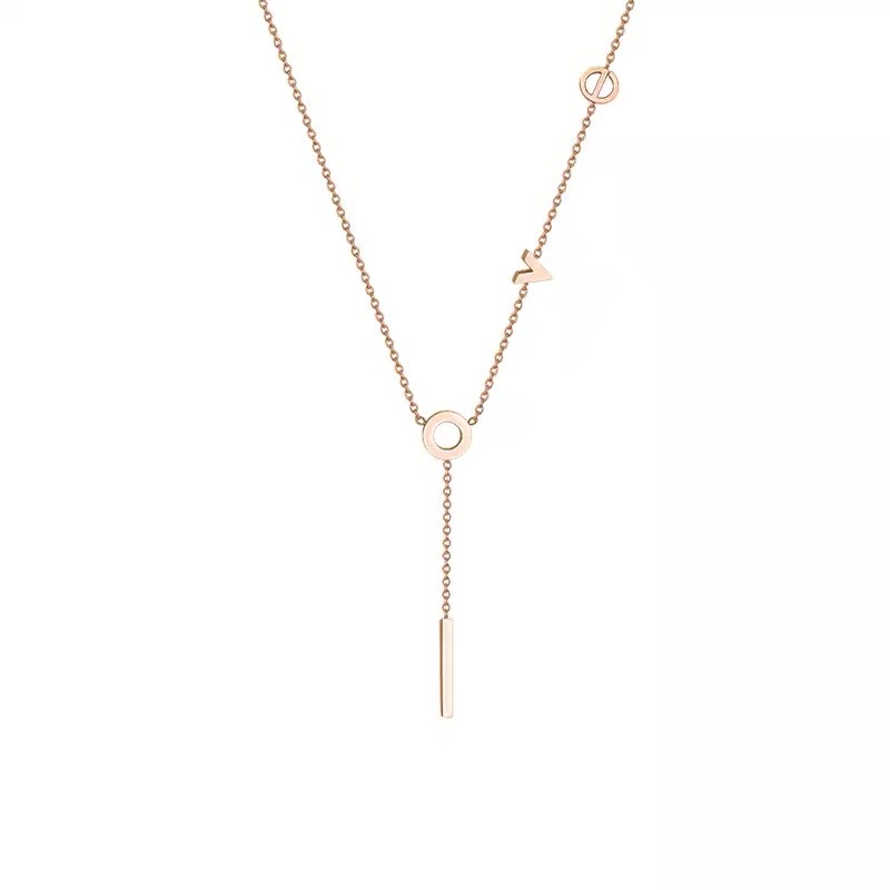 Dây Chuyền Bằng Thép Titan Không Phai Chữ love Màu Vàng Hồng Phong Cách Hàn Quốc Thời Trang Cho Học Sinh W1Y1F4