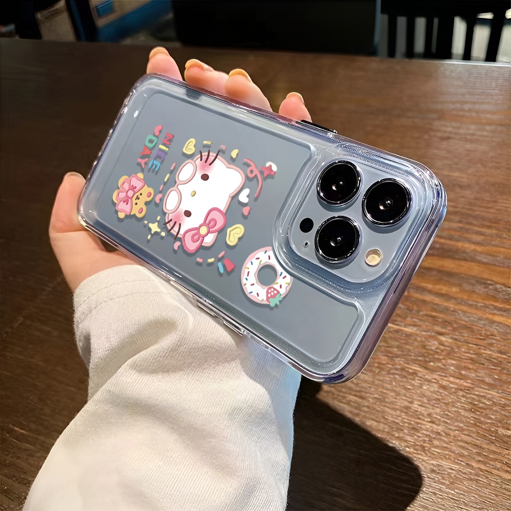 Ốp Điện Thoại Trong Suốt Hình Bánh Donut Hello Kitty Cho iphone 14ProMax 14Plus 13 11 12 7Plus X XR XS Max