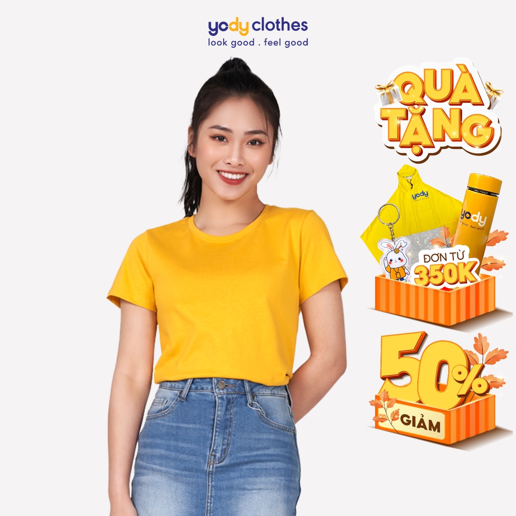 Áo phông tshirt nữ YODY chất cotton USA thoáng mát, thấm hút mồ hôi phiên bản Premium TSN5302
