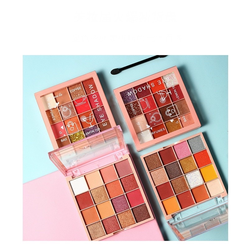 Bảng Phấn Mắt 16 Ô Kèm Cọ Siêu Xinh