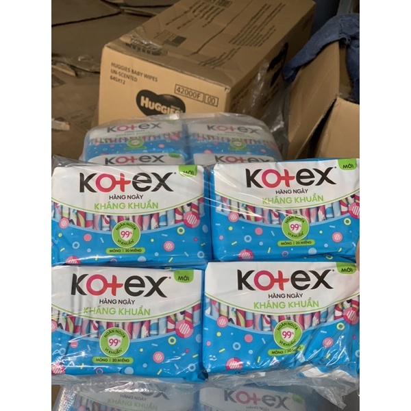 8 Gói Băng Vệ Sinh Kotex Hàng Ngày Kháng Khuẩn- Mỗi Gói 20 Miếng- HSD luôn mới