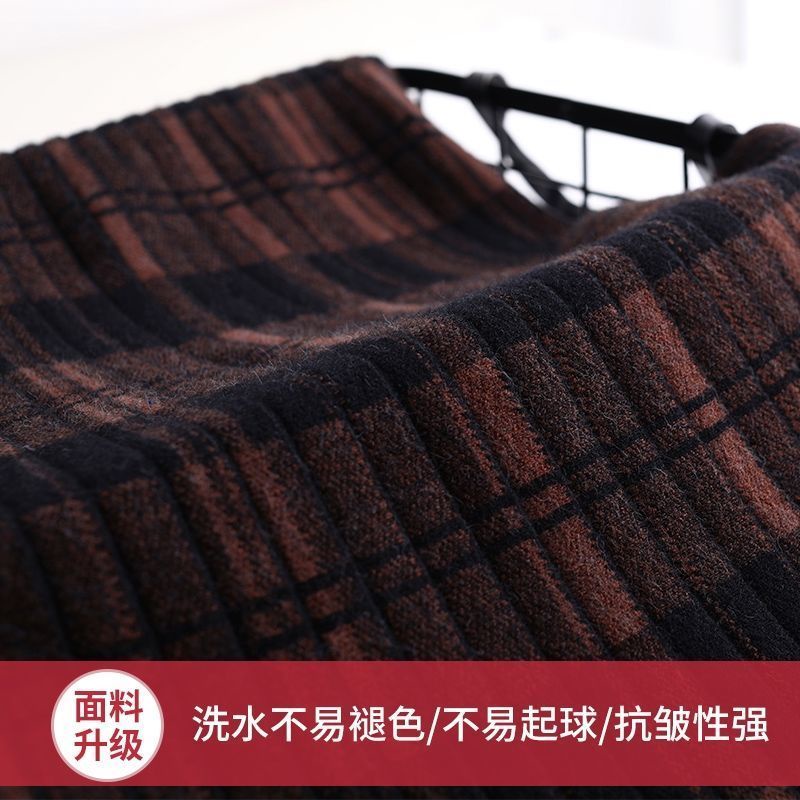 Chân Váy Chữ A Dệt kim Chân Váy Len Dài Dáng Chữ a Lưng Cao Xếp Ly Sọc Ca Rô Thời Trang Thu Đông Cho Nữ