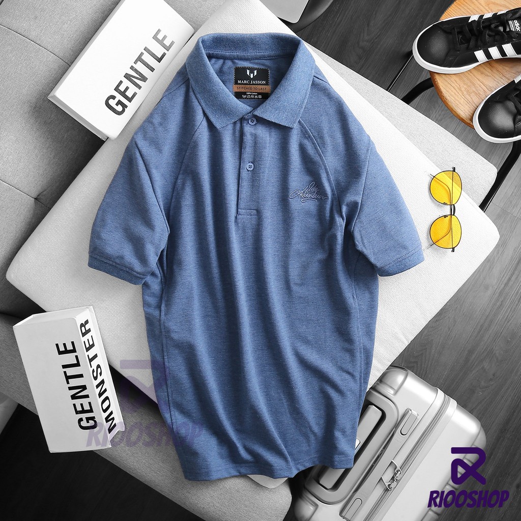 Áo nam có cổ, áo phông polo nam vnxk đơn giản, cộc tay, bigsize, đẹp, vải dày, form suông, chất lượng RIOOSHOP RSP055